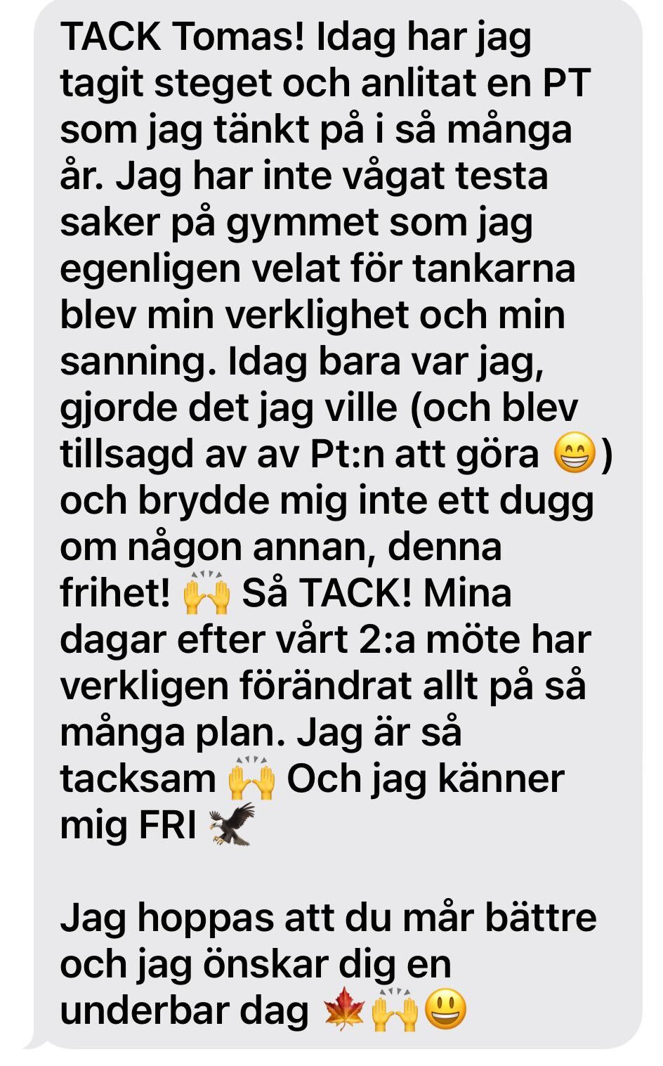 Testimonial från Klient