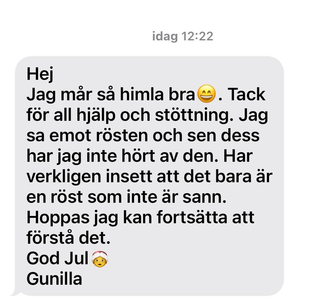Testimonial från Gunilla