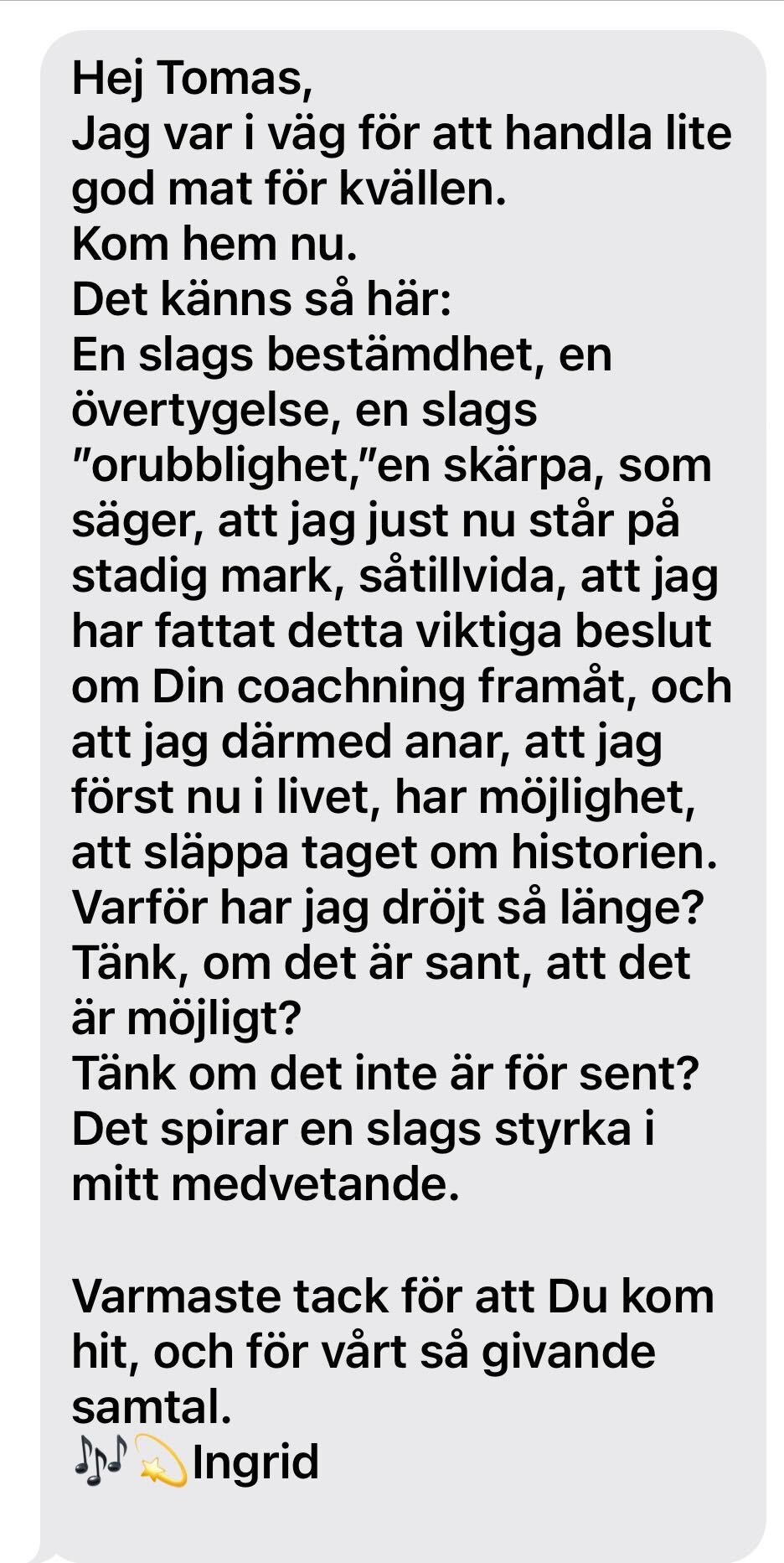 Testimonial från Ingrid